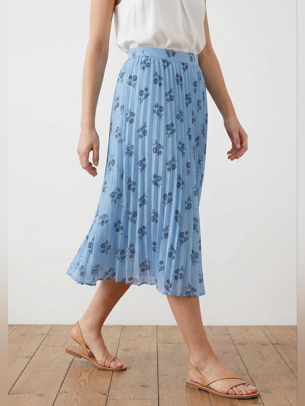 Brooks Brothers Red Fleece Collection Pleated Midi Skirt